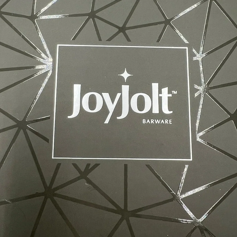 JoyJolt Carre Shot Glass Set 4pc Clear Geometric 1.8oz New